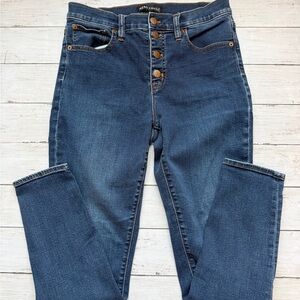 J.Crew Mercantile Jeans Womens 29 HighRise Button Fly Skinny Medium Wash Stretch